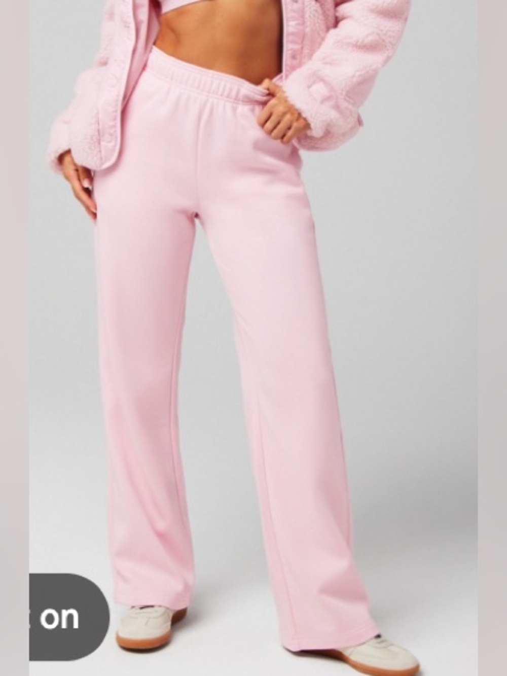 Fabletics Light Pink Wide Leg Sweatpants